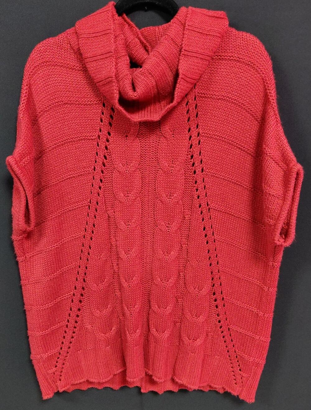 NEW YORK & COMPANY Red Knit Poncho Sweater Women Size XS